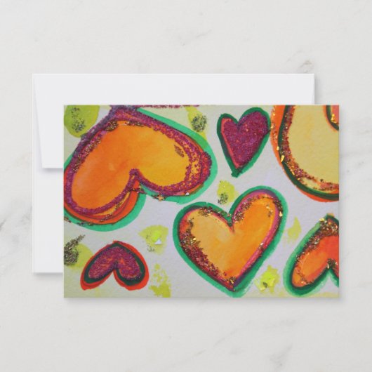 Laugh Hearts Pink Bliss Small Invitations Kaart (Voorkant)