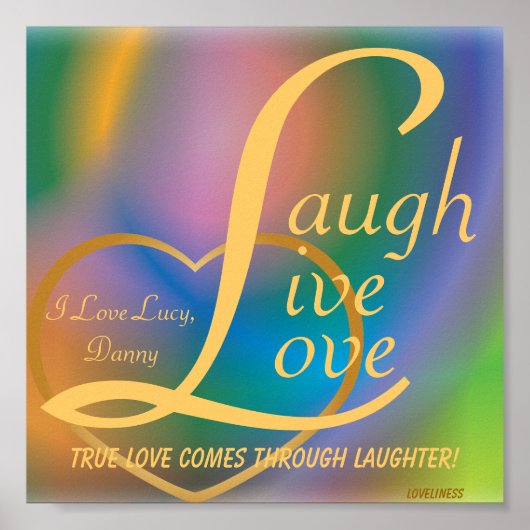 Laugh Live Love Poster-Customize Poster (Voorkant)