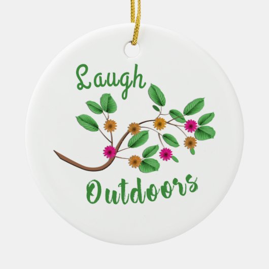 Laugh Outdoor Keramisch Ornament (Voorkant)