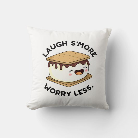 Laugh Smore Worry Miness Funny Smore Pun Kussen (Voorkant)