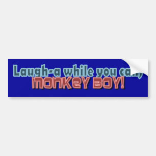 Laugh terwijl je aap-jongen kunt ontwerpen bumpersticker