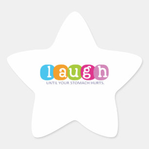 Laugh tot je maag pijn doet ster sticker