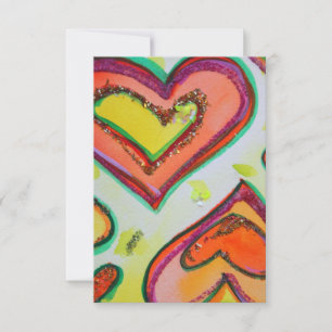 Laugh Two Hearts Small Invitations of Invites Kaart