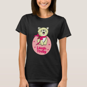 Laugh vandaag Kawaii blij met een grappige kat die T-shirt