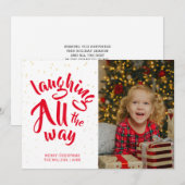 Laughing All Way Carte de Noël photo de vacances (Devant / Derrière)