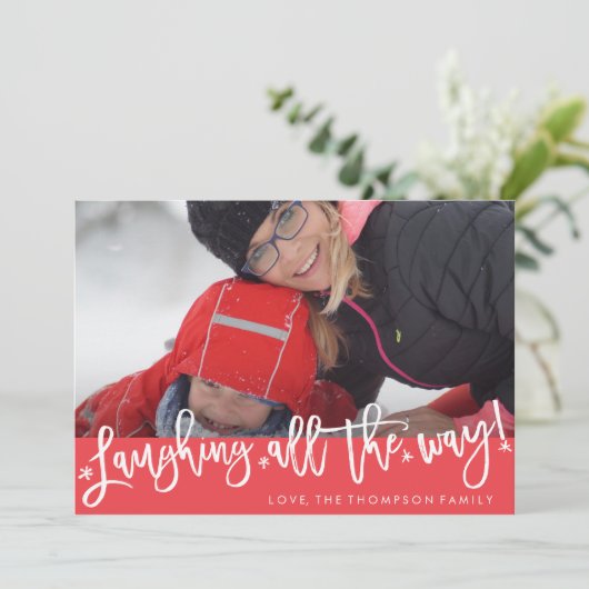 Laughing All Way Script Carte photo (Debout devant)