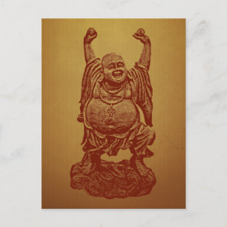 Laughing Buddha (donkerrood) Briefkaart