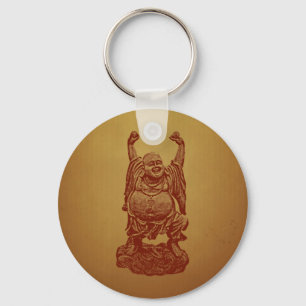 Laughing Buddha (donkerrood) Sleutelhanger