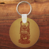 Laughing Buddha (donkerrood) Sleutelhanger (Voorkant)