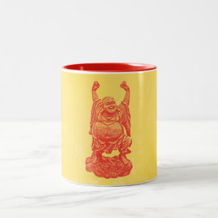 Laughing Buddha (rood) Tweekleurige Koffiemok