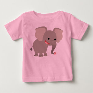Laughing Cartoon Elephant Baby T-shirt
