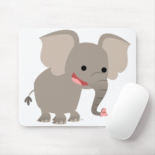 Laughing Cartoon Elephant Mousepad Muismat (Met muis)