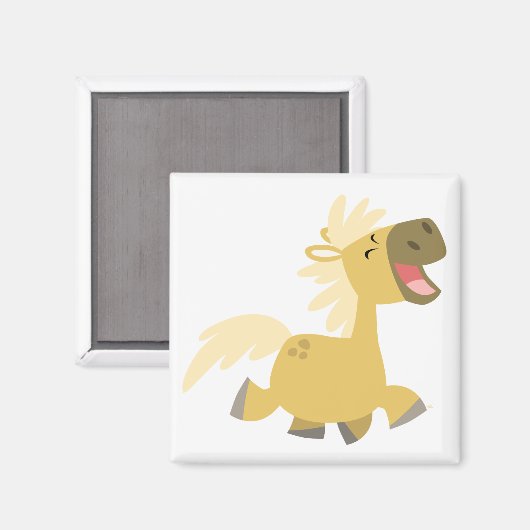 Laughing Cartoon Pony magnet Magneet (Voorkant / Achterkant)
