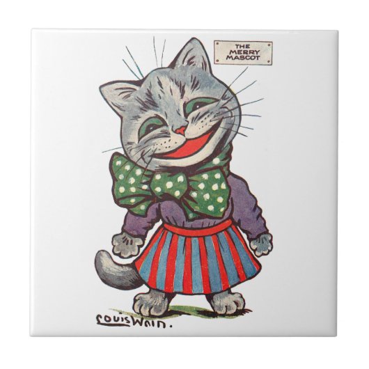 Laughing Cat, Louis Wain Tegeltje (Voorkant)
