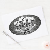 Laughing Chef Skulls Ovale Sticker (Envelop)