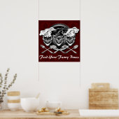 Laughing Chef Skulls Poster (Keuken)