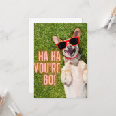 Laughing Dog 60th Birthday Briefkaart (Voorkant / Achterkant in situ)