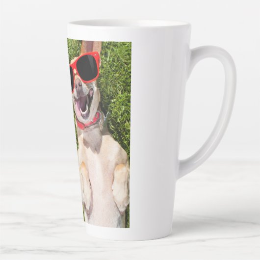 Laughing Dog 60th Birthday Latte Mok (Rechts)