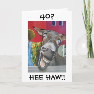 "LAUGHING DONKEY GREETING" VOOR DE "40ste" GROENDA Kaart