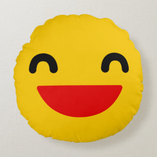 Laughing Emoji Cute Round Pillow Rond Kussen