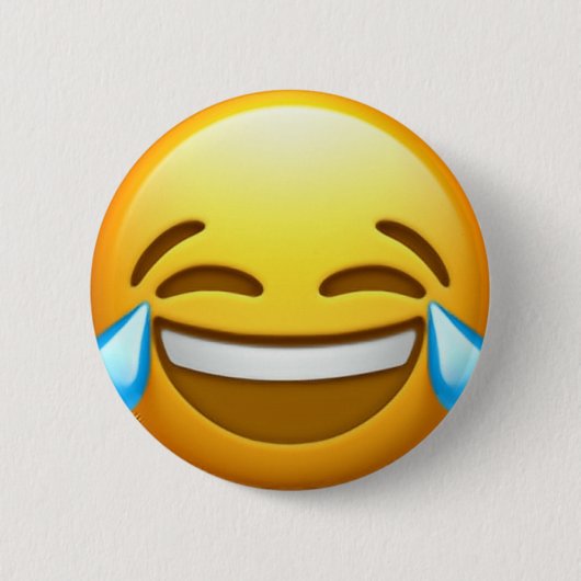 Laughing emoji pin ronde button 5,7 cm (Voorkant)