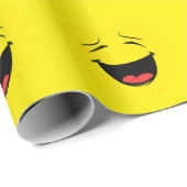 Laughing Face Funny Emoticon Gift Cadeaupapier (Rol Hoek)