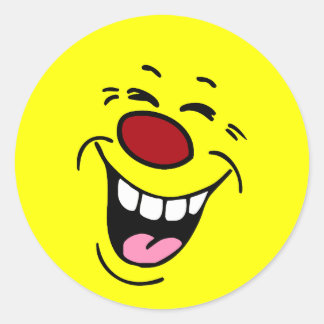 Laughing Face Grumpey Ronde Sticker