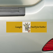 Laughing Giraffe Bumpersticker (Op auto)