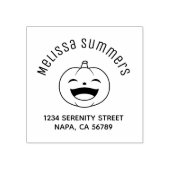 Laughing Halloween Pumpkin Address Rubberstempel (Afrduk)