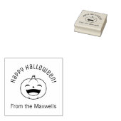 Laughing Halloween Pumpkin Arch Message Rubberstempel (Gestempeld)