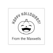 Laughing Halloween Pumpkin Arch Message Rubberstempel (Afrduk)