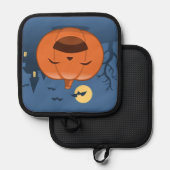 Laughing Halloween Pumpkin Pannenlap (Voorkant / Achterkant)