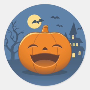 Laughing Halloween Pumpkin Ronde Sticker