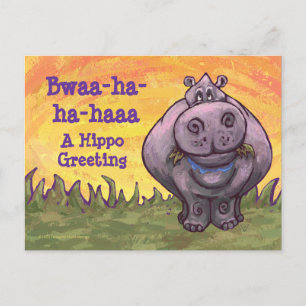 Laughing Hippo Art Briefkaart