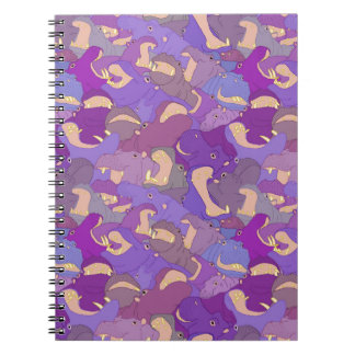 Laughing Hippos - purple Notitieboek