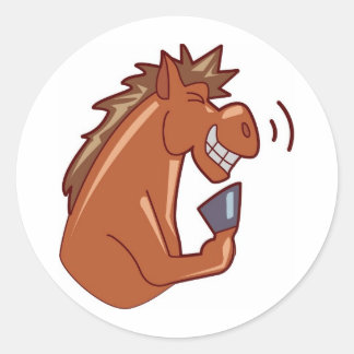 Laughing Horse Ronde Sticker
