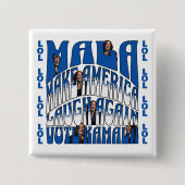 Laughing Kamala Vierkante Button 5,1 Cm (Voorkant)