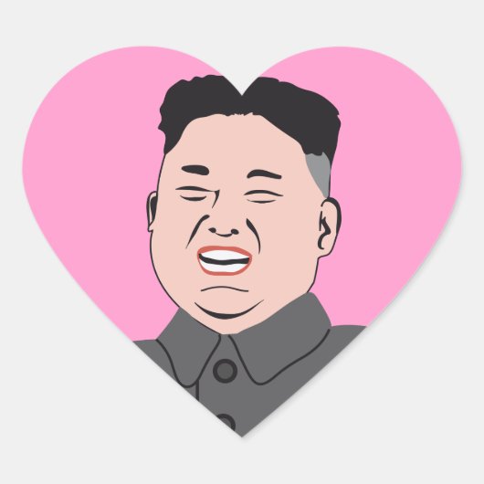 Laughing Kim Jong-un Hart Sticker (Voorkant)