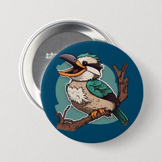 Laughing Kookaburra Ronde Button 7,6 Cm (Voorkant /achterkant)