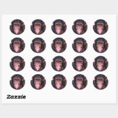 Laughing Monkey Ronde Sticker (Vel)
