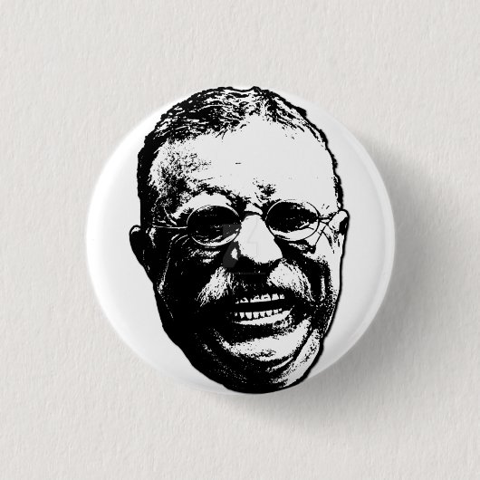 Laughing President Theodore Teddy Roosevelt Button (Voorkant)