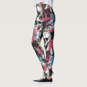 Laughing Punk Rock Skull Leggings - Cool et amusan (Gauche)