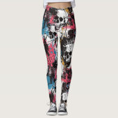 Laughing Punk Rock Skull Leggings - Cool et amusan (Devant)
