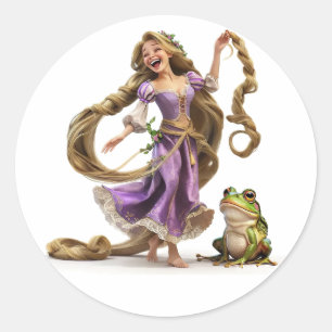 Laughing Rapunzel Ronde Sticker