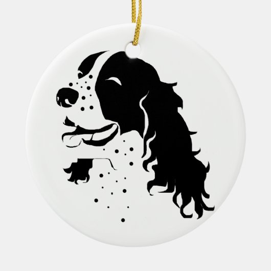 Laughing Spaniel Keramisch Ornament (Voorkant)