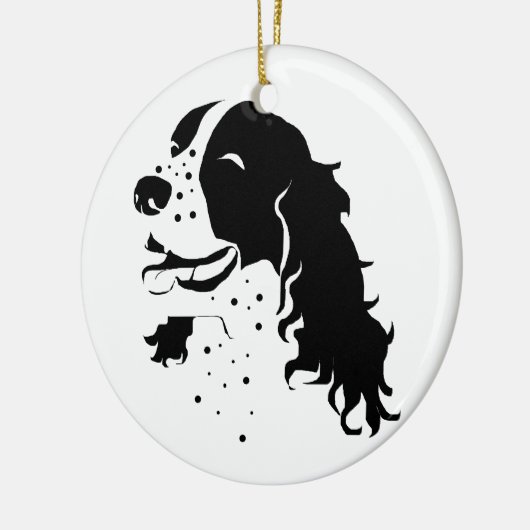 Laughing Spaniel Keramisch Ornament (Links)