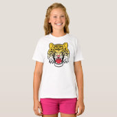 Laughing Tiger Face Artwork T-shirt (Voorkant volledig)