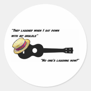 Laughing Ukulele Ronde Sticker
