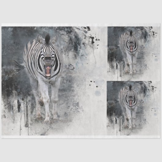 Laughing Zebra Wildlife Decoupage Tissuepapier (Voorkant)