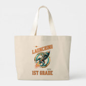 Launching into 1st Grade -Back to School  Grote Tote Bag (Achterkant)